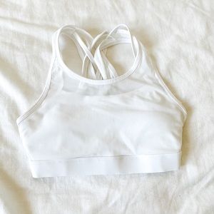 White mesh layer strappy sports bra. Like new. Worn once.